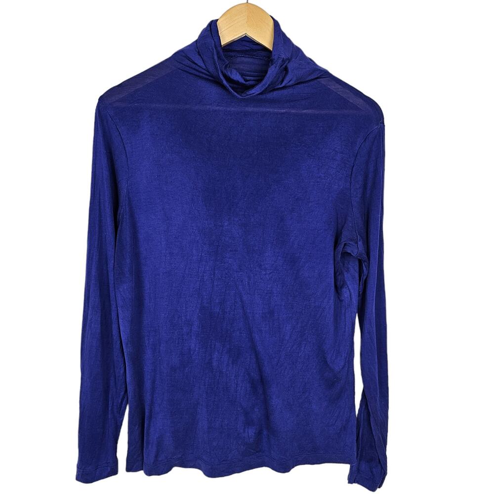 WinterSilks Purple Silk Turtleneck L